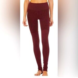 ALO Yoga Burgundy High-Waisted Leggings